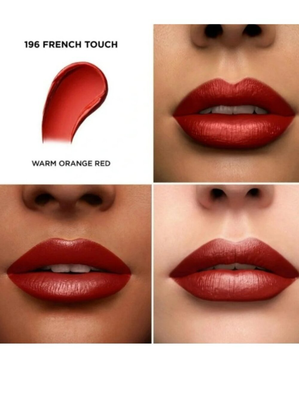 💄 Lancôme L'Absolu Rouge Cream Lipstick - Color: 196 French Touch (Warm Red) 💄